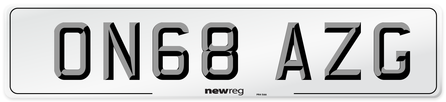 ON68 AZG Number Plate from New Reg